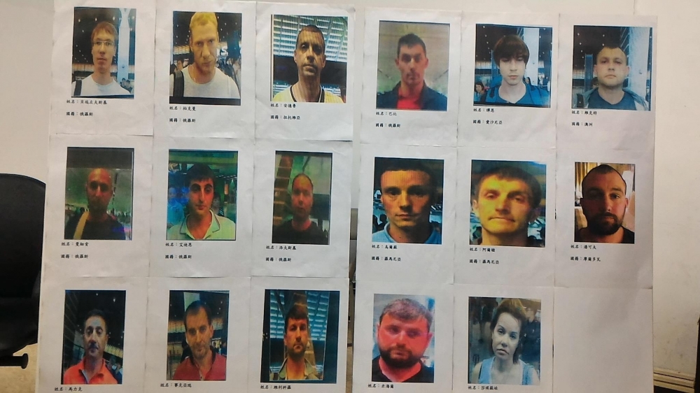 警方展示16名嫌犯和1名關係人的照片。 （翻攝自警方資料）