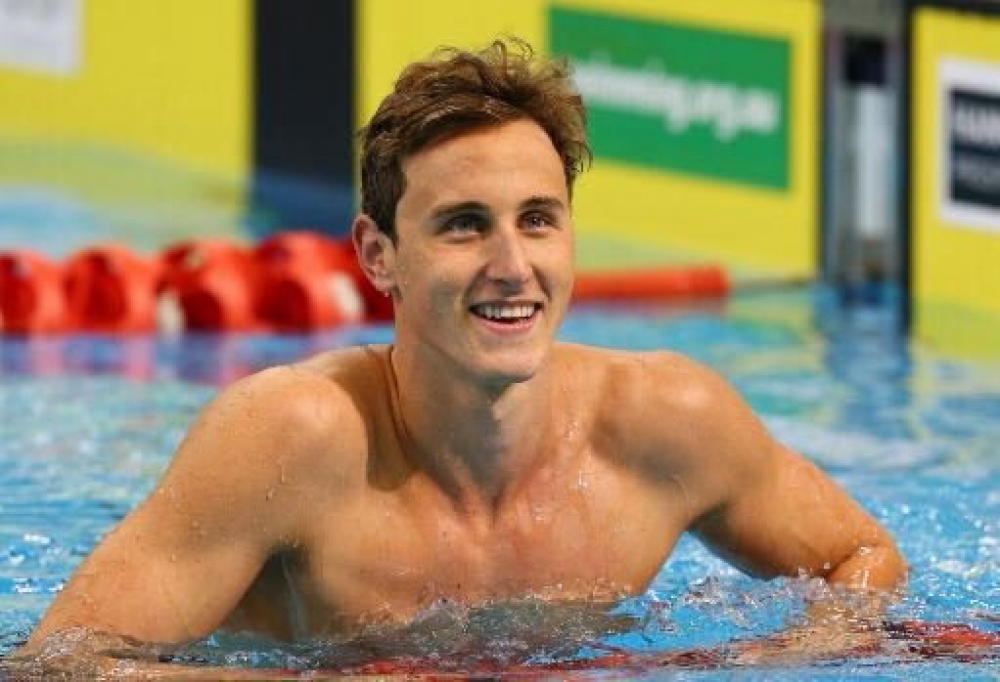 即將代表澳洲參加奧運游泳項目的選手麥克伊沃（Cameron McEvoy）。  翻攝自麥克伊沃推特