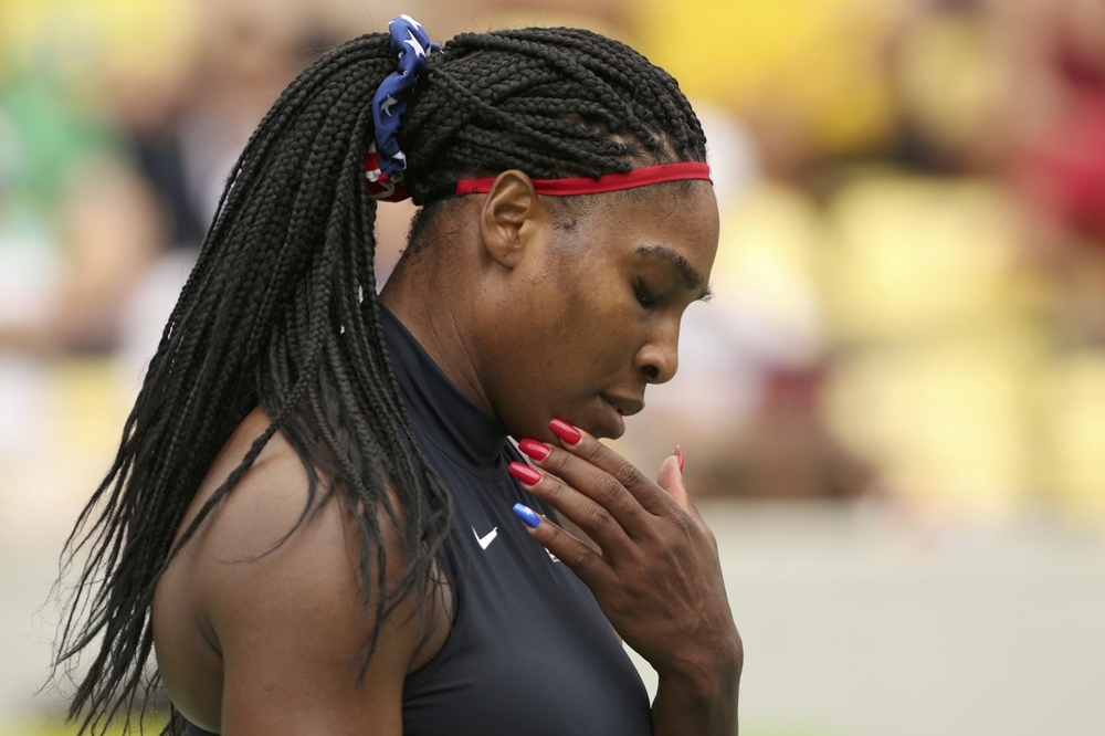 小威廉斯（Serena Williams）於7日雙打賽中的指彩造型（湯森路透）