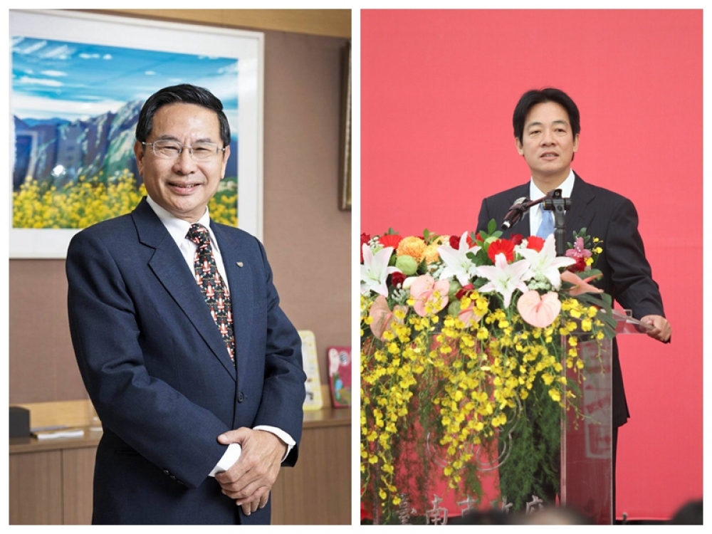 嘉義市長涂醒哲（左）和台南市長賴清德（右）因市府團隊宣布颱風假的問題引發民怨。（翻攝自涂醒哲、賴清德臉書）