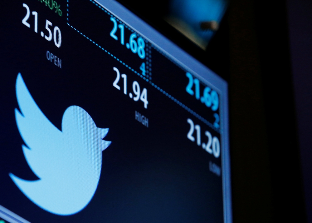 收購消息一出，twitter股價展現激勵行情。（湯森路透）