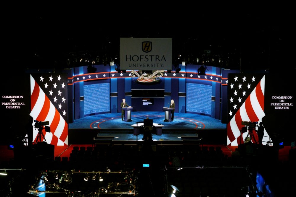 美國總統大選首場辯論會於26日登場。（湯森路透）