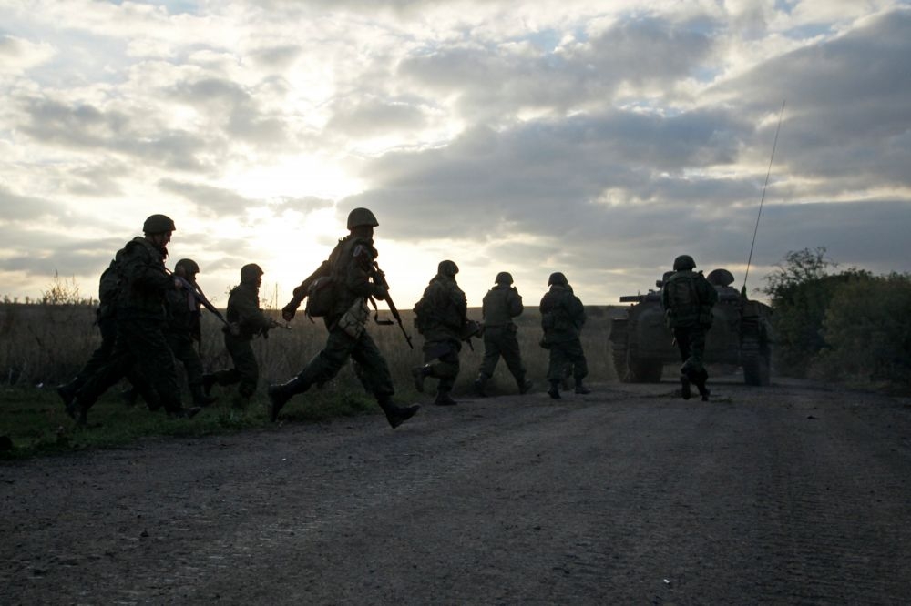 烏克蘭東部盧漢斯克區的士兵。（湯森路透）