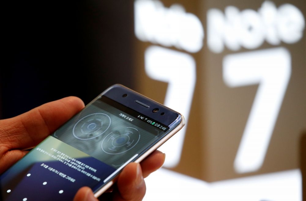 三星據稱已經決定暫停生產Galaxy Note 7。  （湯森路透）