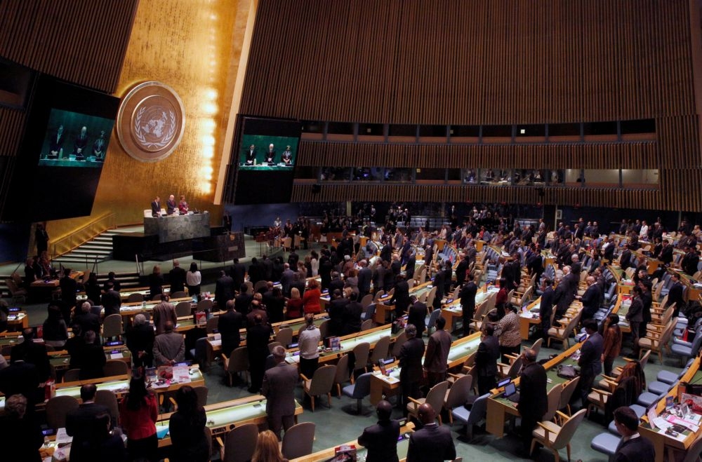 28日，聯合國大會舉行人權理事會成員選舉，俄羅斯落選。圖為聯合國會議大廳。（湯森路透）