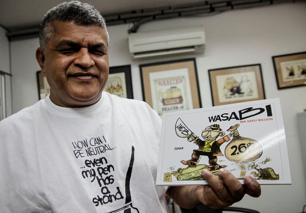 馬來西亞政治漫畫家祖納爾（Zunar）。  （翻攝自祖納爾臉書）