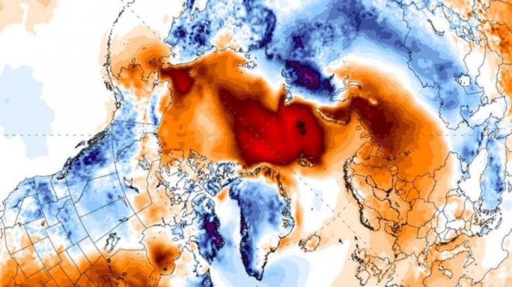 北極在平安夜恐怕會面臨一波創歷史紀錄的熱浪。（翻攝自緬因大學）