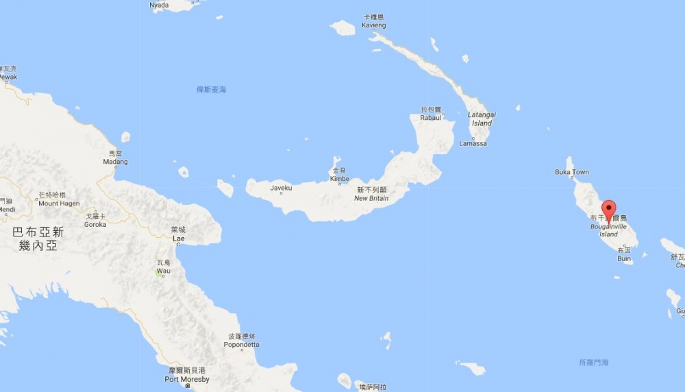 巴布亞紐幾內亞22日發生規模7.9地震。（截自Google Map）