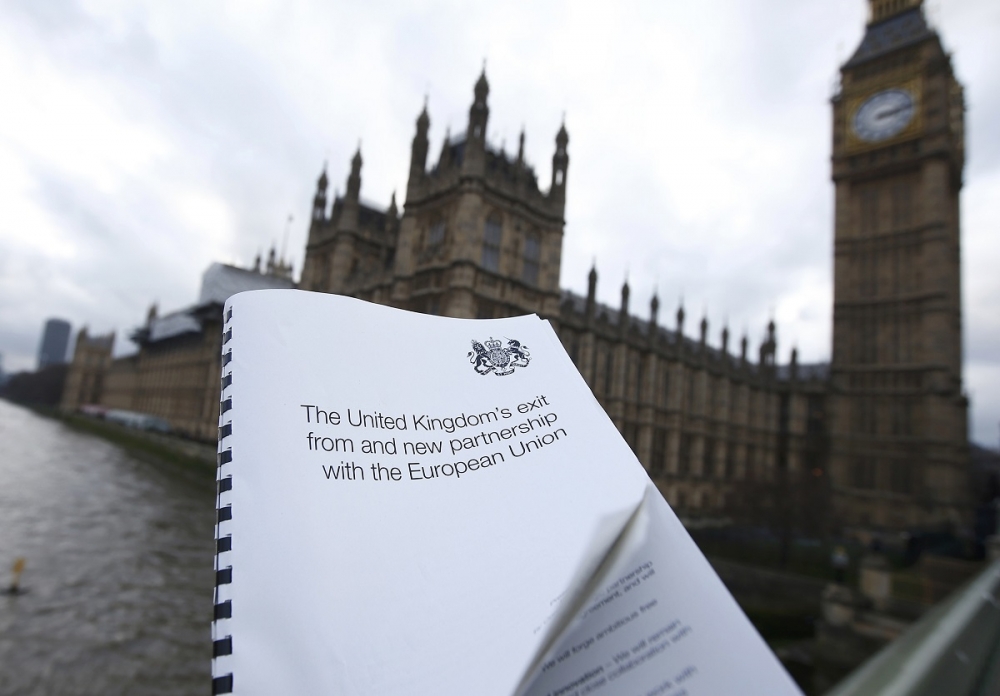 英國政府於2日發表脫歐白皮書。（湯森路透）