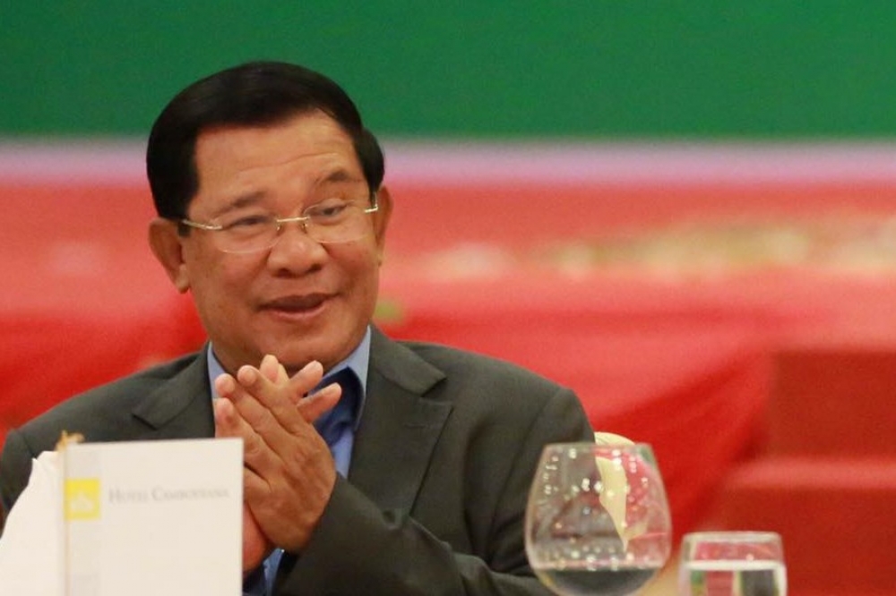 柬埔寨總理洪森4日在柬埔寨中國協會表示，目前只允許台灣在柬埔寨經商，其他如升旗國旗，是不被允許的。（翻攝自洪森臉書）