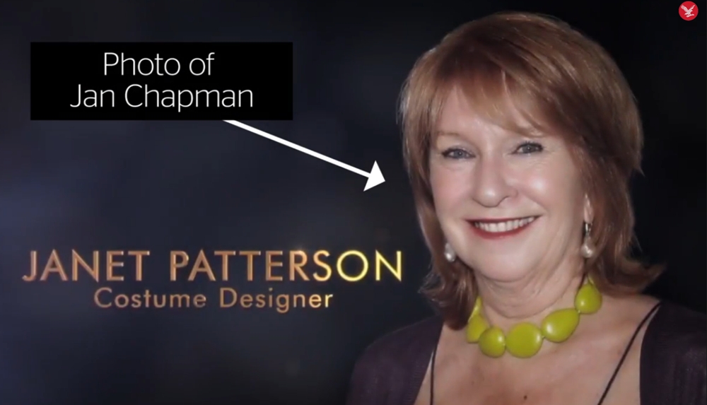 已故服裝設計師珍妮特派特森的照片被誤植為仍在世的製片人揚查普曼（翻攝自《獨立報》）