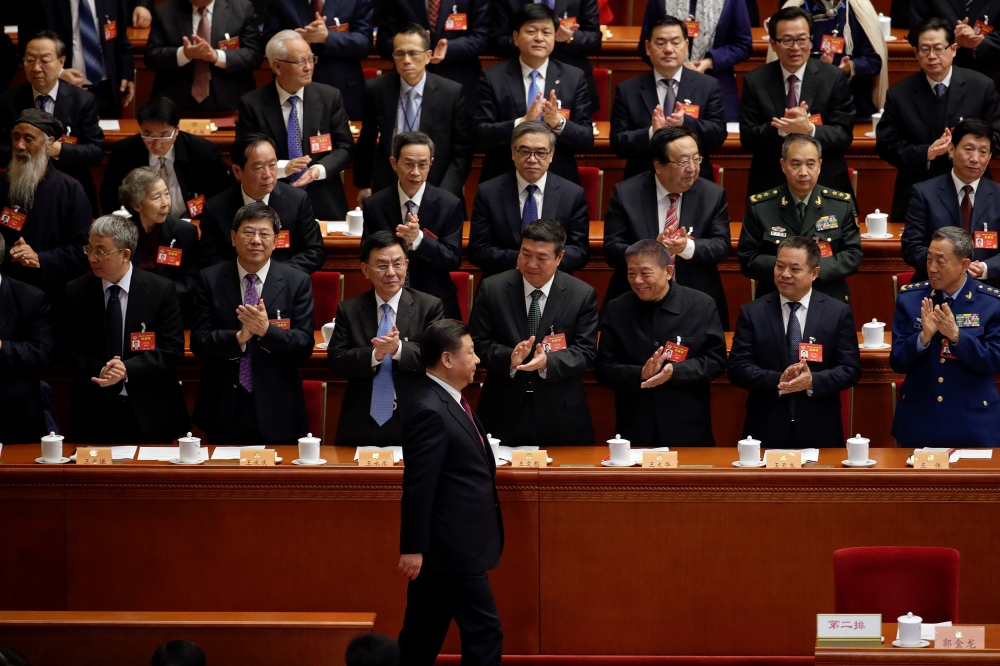 中國國家主席習近平3日出席政協會議。（湯森路透）