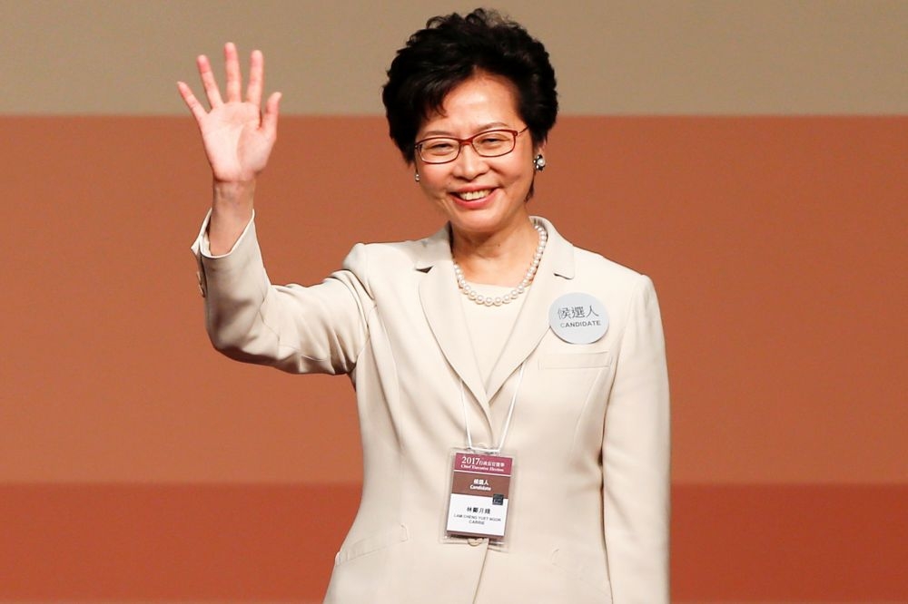 林鄭月娥當選香港第五屆特首。  （湯森路透）