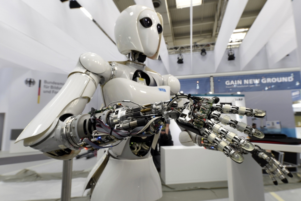 德國機器人創新中心（The Robotics Innovation Center）展示的機器人。（湯森路透）