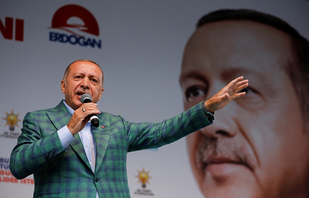 土耳其正舉行大選，現任總統艾爾多安執政面臨考驗。（湯森路透）