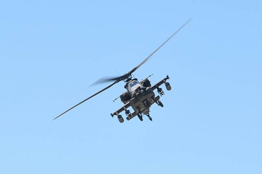 29架AH-64E阿帕契直升機編列陸軍六○一旅，戰力相當強。（攝影：葉信菉）