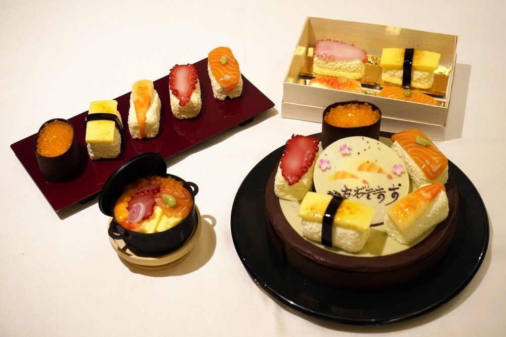 神旺大飯店「普諾麵包坊」推出壽司系列蛋糕（攝影：黃聖紘）