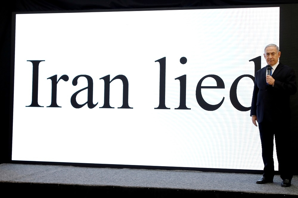 以色列總理納坦雅胡30日出面指控伊朗違反核協議。（湯森路透