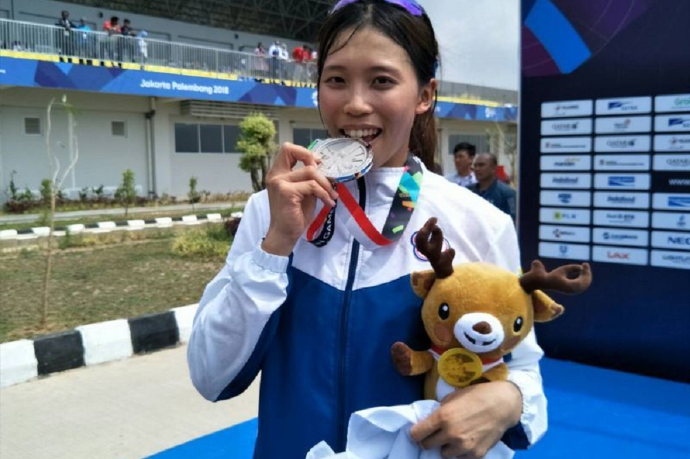 中華隊划船國手黃義婷23日在女子單人雙槳項目決賽得到銀牌，成績為8分16秒14。（中華奧會提供）