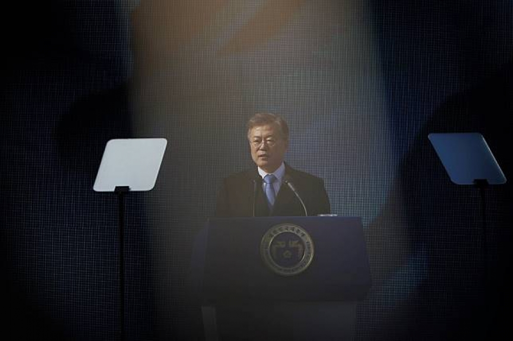 南韓總統文在寅5日派出國家特使團前去北韓訪問。（湯森路透）