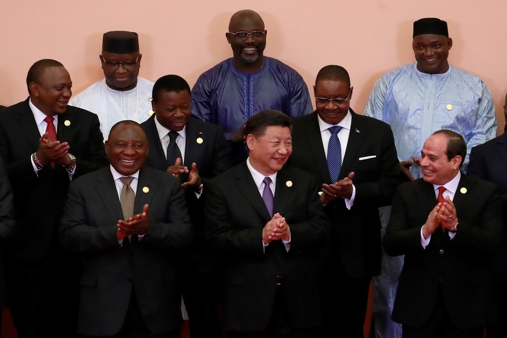 中國國家主席習近平出席「中非合作論壇」北京峰會。（湯森路透）