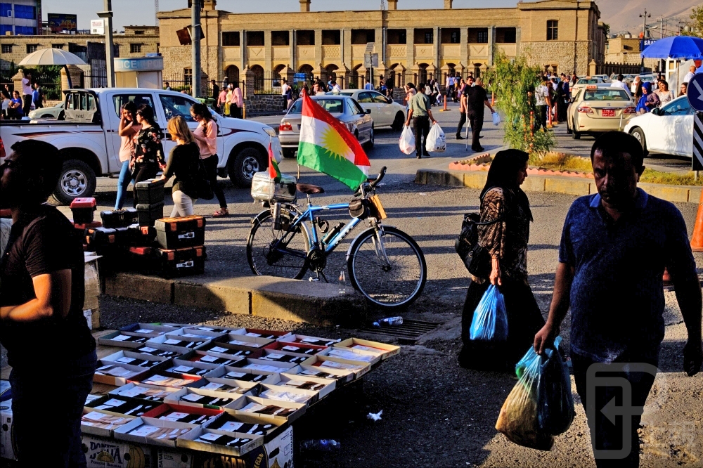 伊拉克庫德斯坦自治區蘇萊曼尼亞傳統市集一隅。（攝影：曾原信）