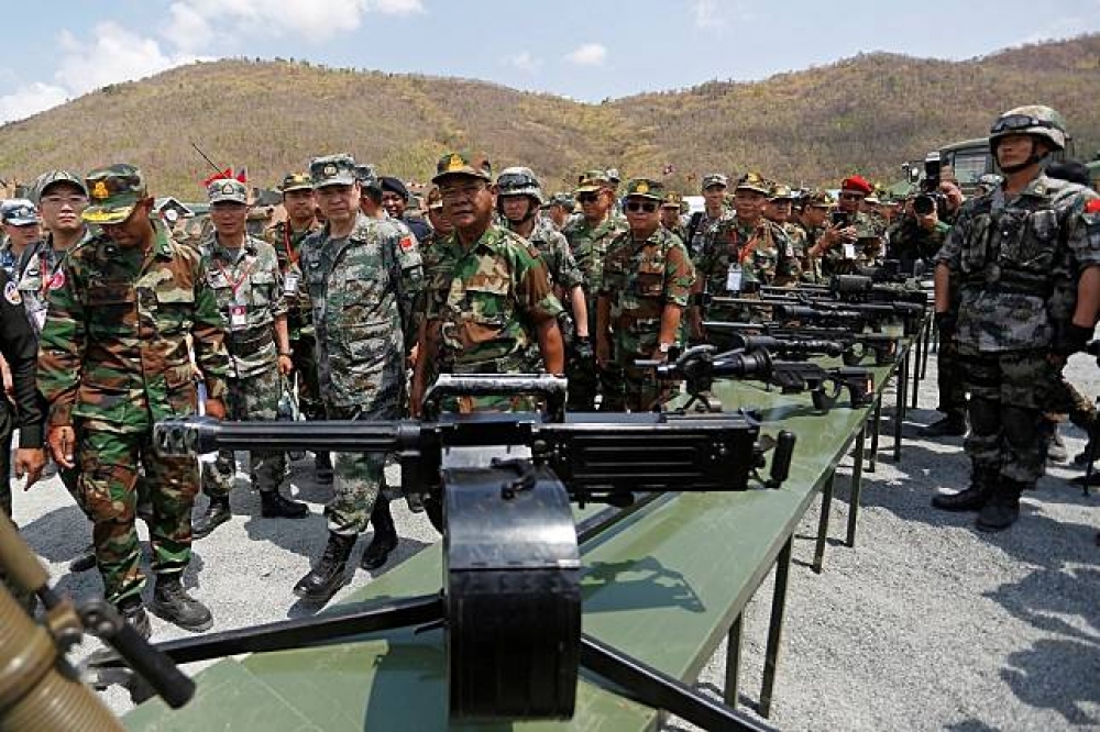 柬埔寨17日起與中國舉辦陸上聯合軍演，此次軍演名稱為「金龍」。(湯森路透)
