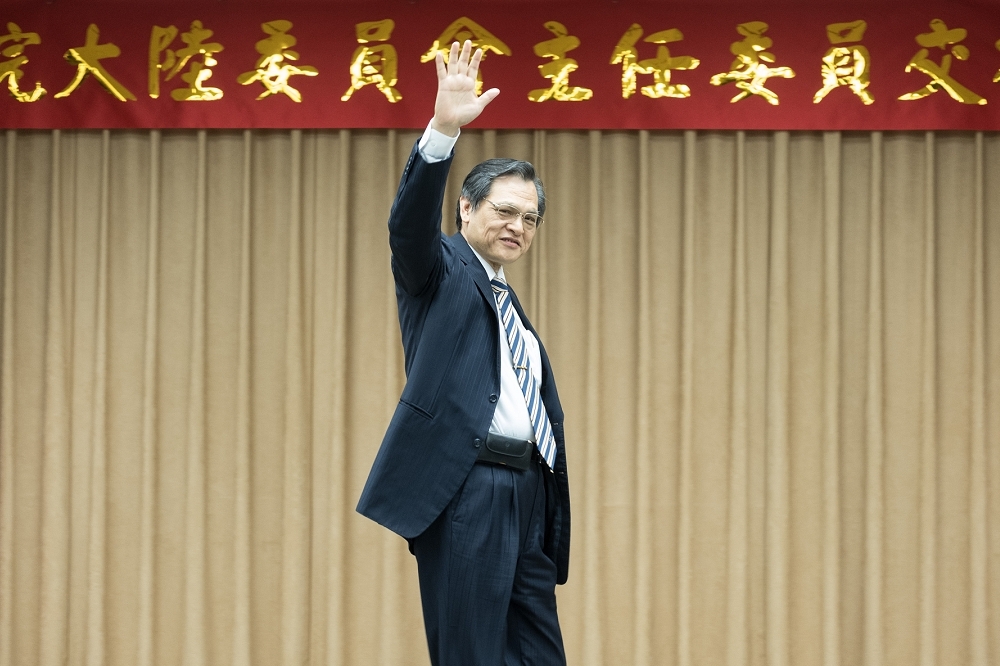 陸委會新任主委陳明通今正式上任，他致詞時表示，他是歷屆陸委會主委中，擔任主委以前去過中國，而且是去過最多次的人。（攝影：林家賢）