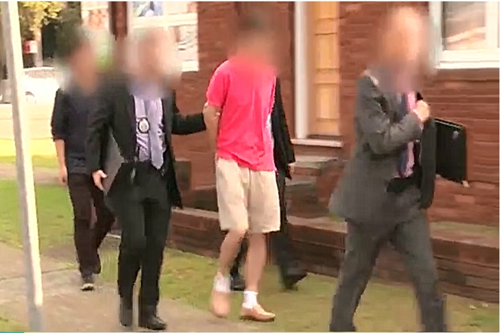 粉色上衣的澳籍韓裔男子，因在黑市兜售飛彈零組件被逮。（翻攝自youtube）