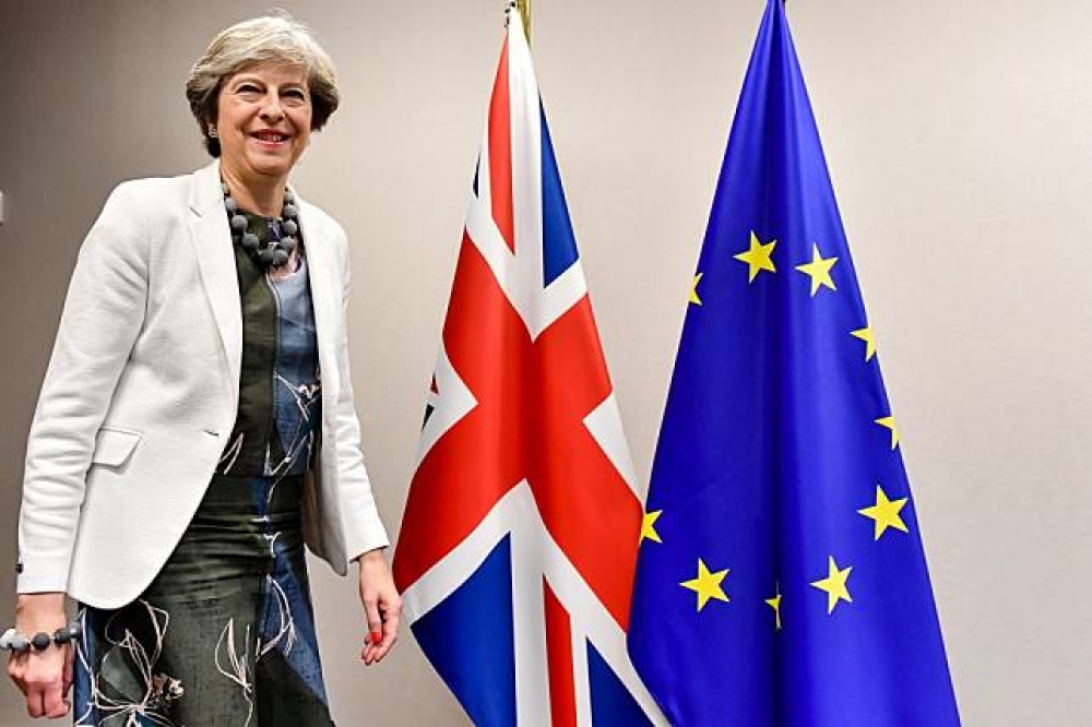 英國首相梅伊於10月出席在比利時舉行的歐盟領導人峰會。（湯人路透）