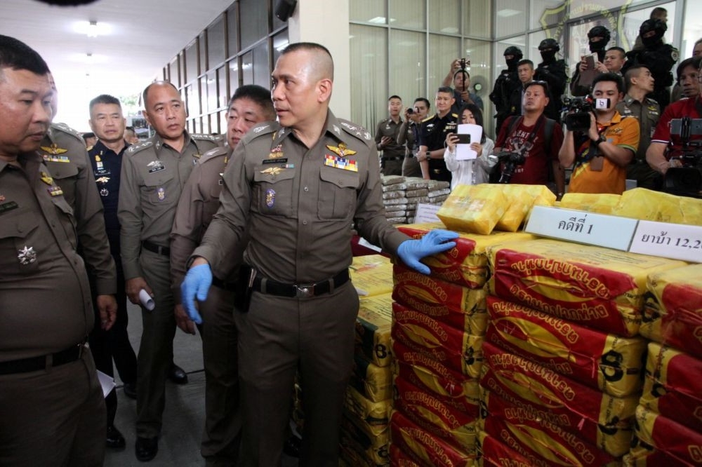 台灣2名毒販於印尼的死刑判決10日遭駁回，圖為泰國警方緝毒。（湯森路透）