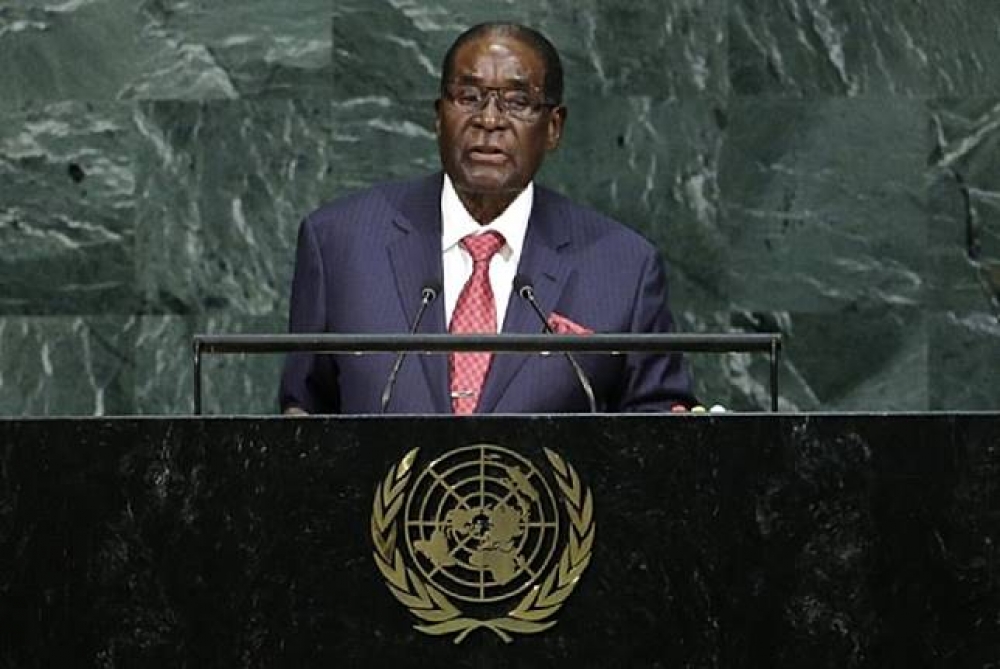 圖為辛巴威總統羅伯特．穆加比（Robert Mugabe）。（湯森路透）