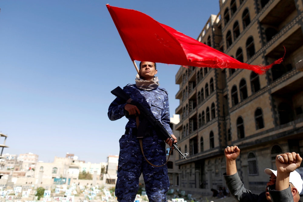 葉門什葉派反政府軍武裝份子「胡塞組織」。 （湯森路透）