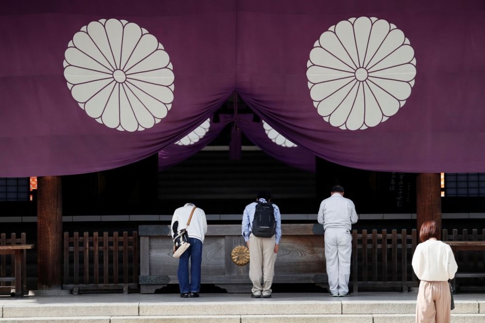 日本靖國神社中供奉3名中國人。（湯森路透）