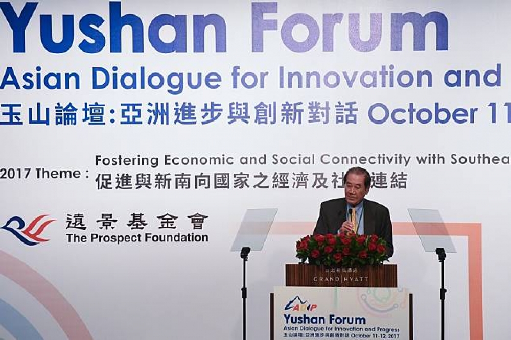 遠景基金會董事長陳唐山認為，「中國做一帶一路，有帝王思想的成分在。」台灣是搭建一個經濟合作平台來對話。（攝影：葉信菉）