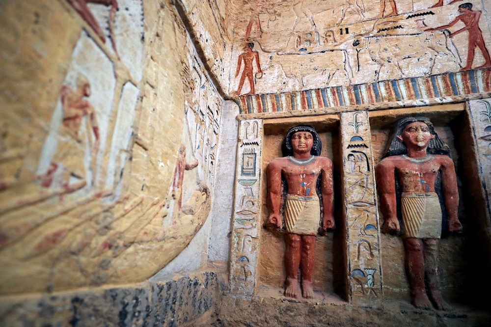 埃及首都開羅南部發現一座源自4400年前、並且保存良好的古老墓穴，被形容為逾十年來「獨一無二」的發現。（湯森路透）