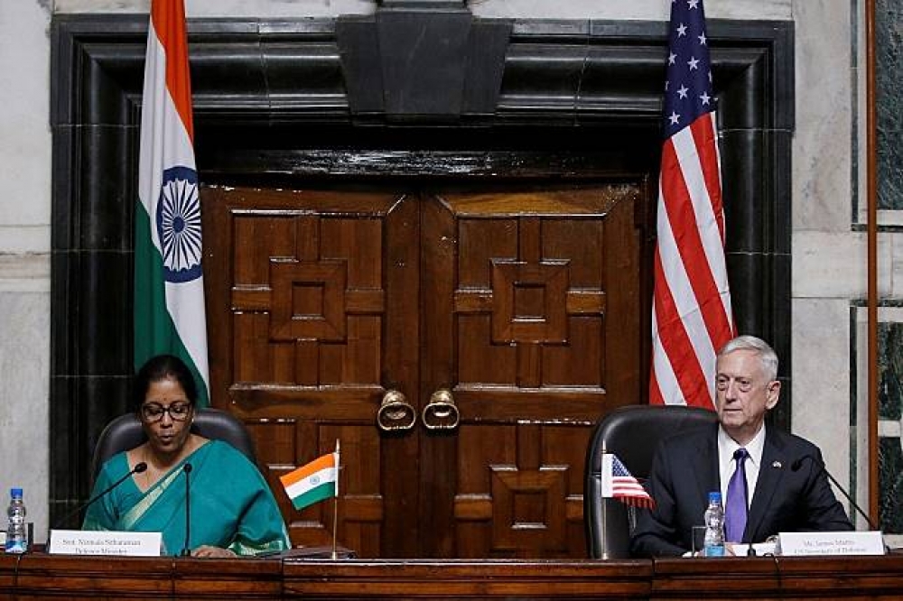 美國國防部部長馬蒂斯26日展開為期二日的印度行。（湯森路透）