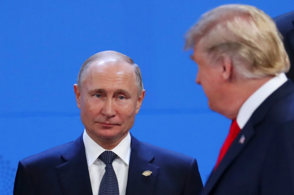 美國總統川普（圖右）與俄羅斯總統普京（圖左）因中程飛彈再次起矛盾。（湯森路透）