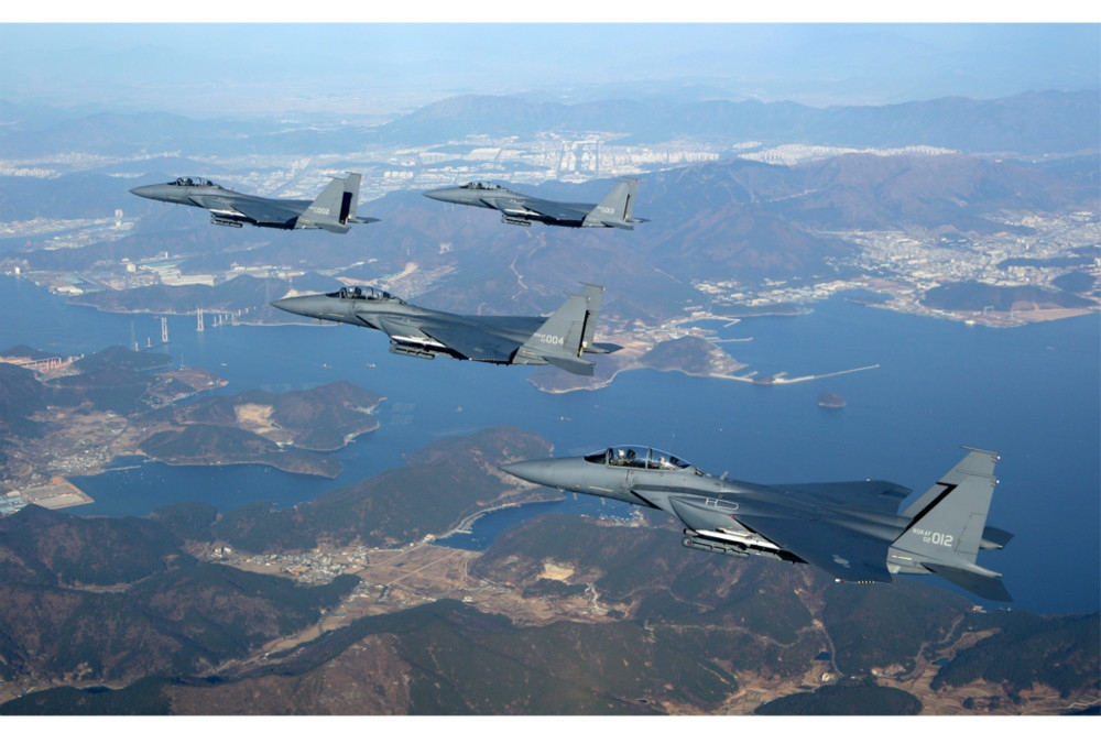 南韓軍方4架現役F-15K戰機。（圖片取自南韓空軍）