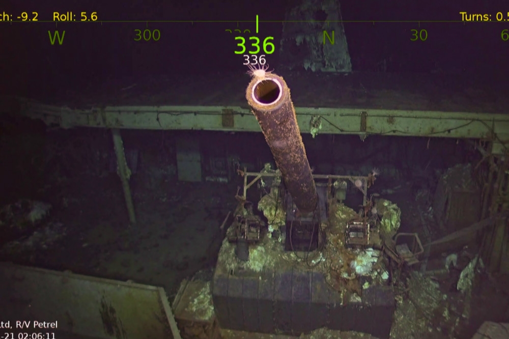 在海底深處發現美軍二戰遭擊沉的「大黃蜂號」航母遺骸。（圖片取自RV Petrel官網）