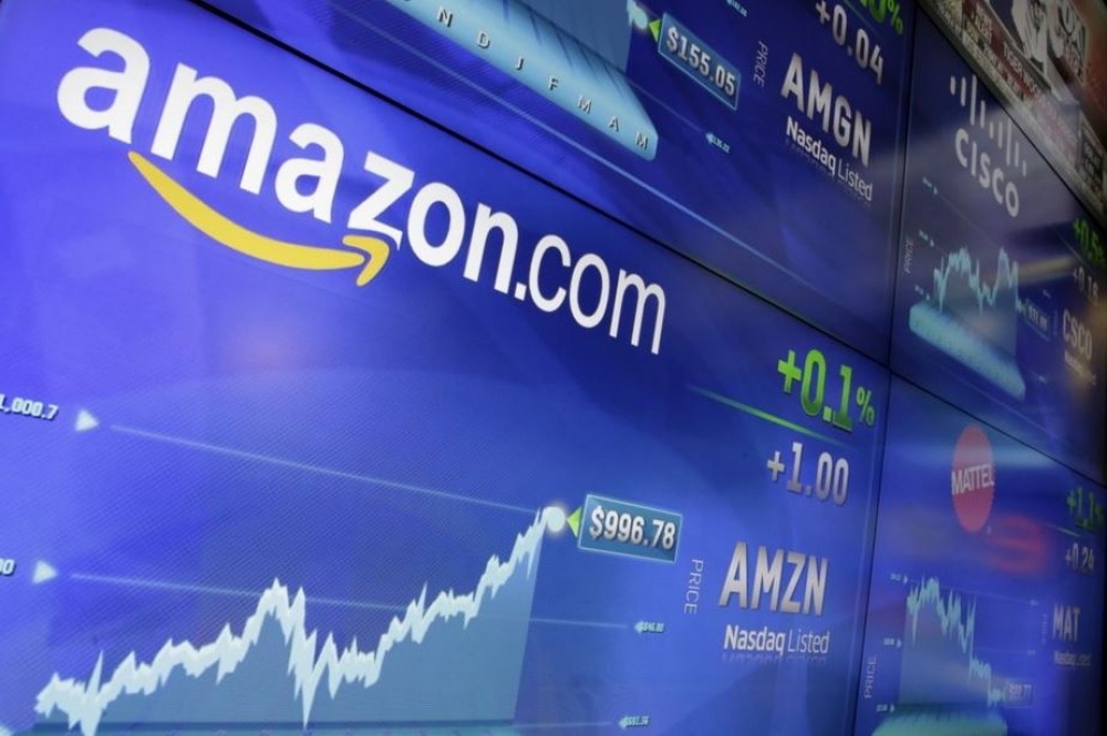 Amazon的股價30日站上1000美元。（湯森路透）