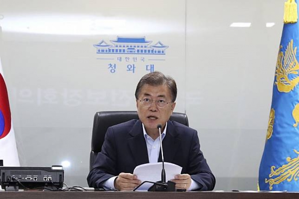 南韓總統文在寅積極進行改革政策。（美聯社）