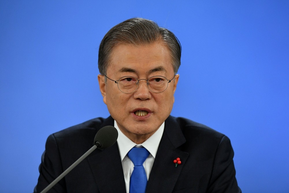 韓國總統文在寅與川普通電，建議善用韓國可發揮的作用。（湯森路透）