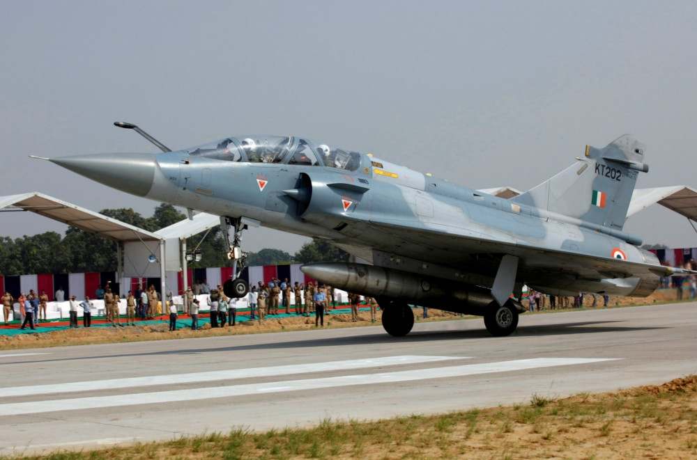 印度空軍麾下現役幻象2000型戰機。（湯森路透）