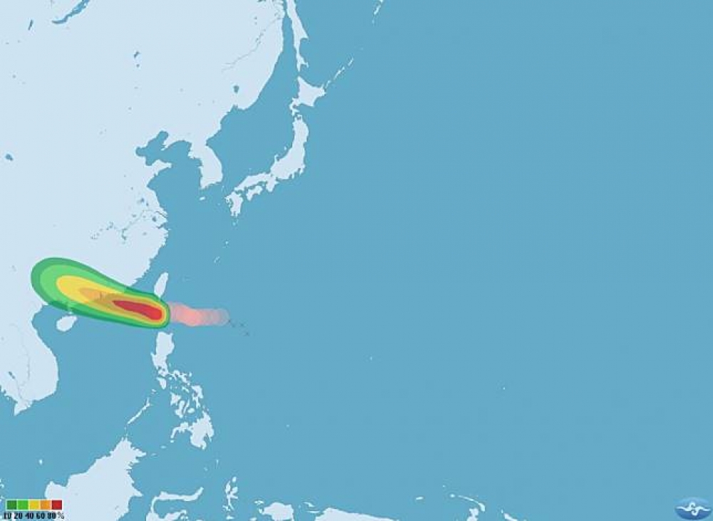 颱風天鴿已通過恆春半島，南部地區應嚴加戒備並防強風豪雨，東半部雖威脅警戒已解除，仍有局部豪雨或大豪雨。（圖片取自中央氣象局）
