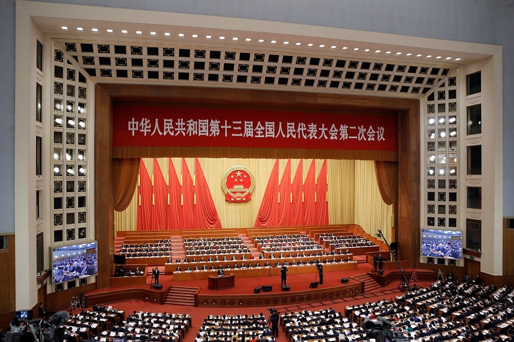 中國全國人大會議12日提出《外商投資法》修正版草案。（湯森路透）