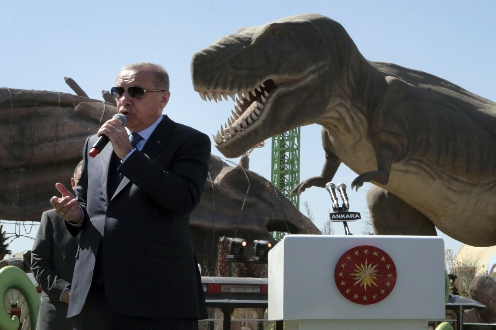 土耳其安卡拉恐龍主題樂園。（美聯社）