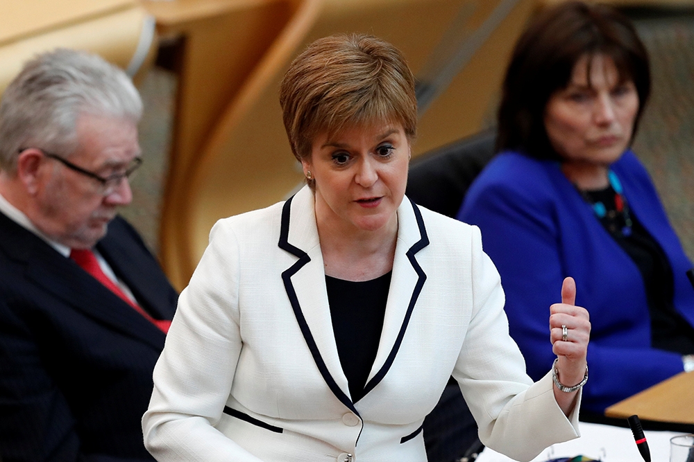 蘇格蘭首席部長史特金有意在2021年發動蘇格蘭獨立二次公投。（湯森路透）