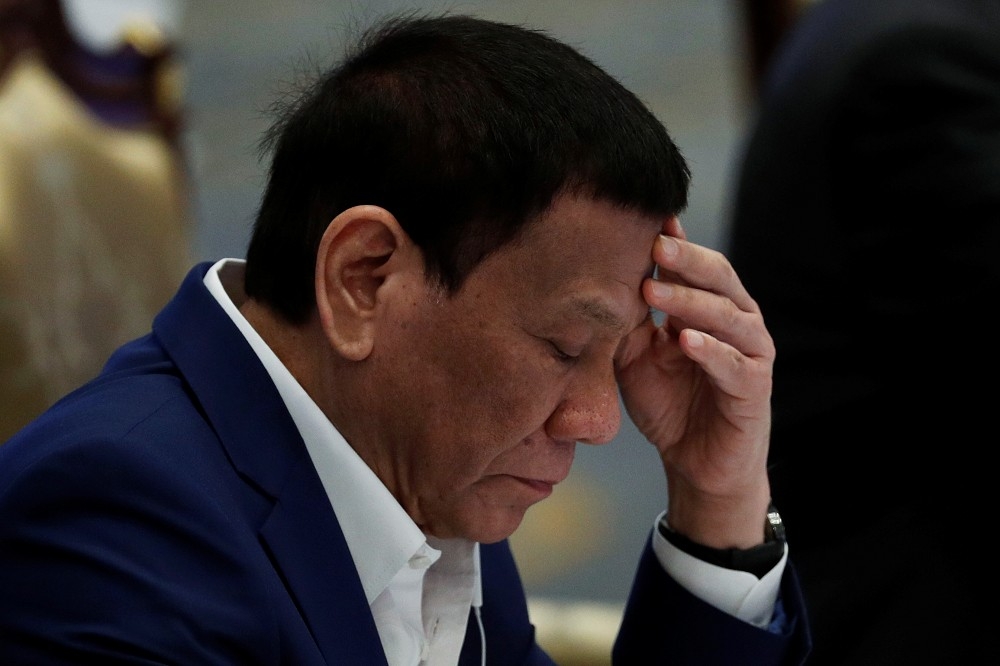 菲律賓總統杜特蒂要美國先跟中國開戰，之後「再跟上」。（湯森路透）