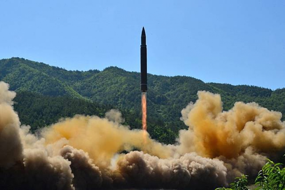 北韓近日頻頻進行飛彈試射。（湯森路透）